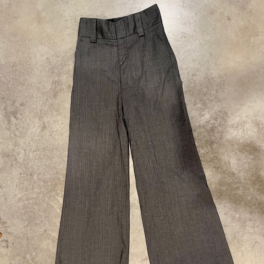 Alice + Olivia cotton wool twill trouser dark academia